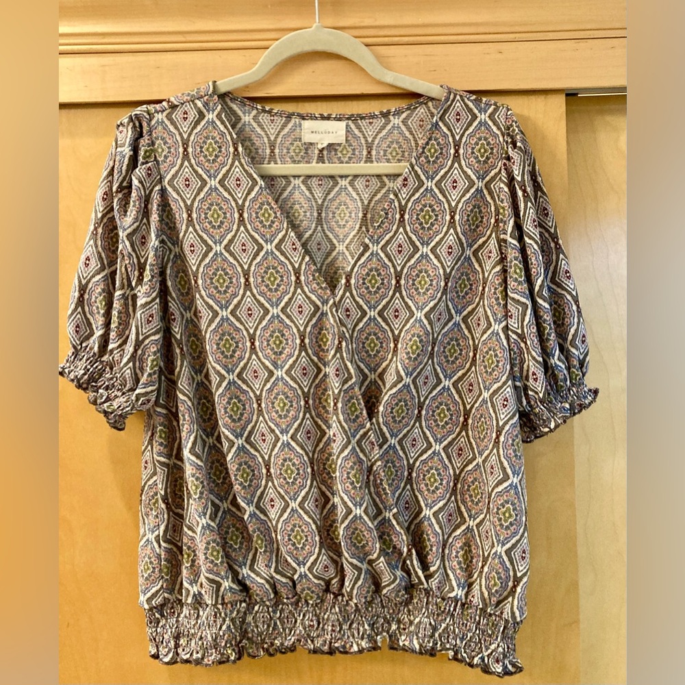 Boho wrap blouse Sz XL